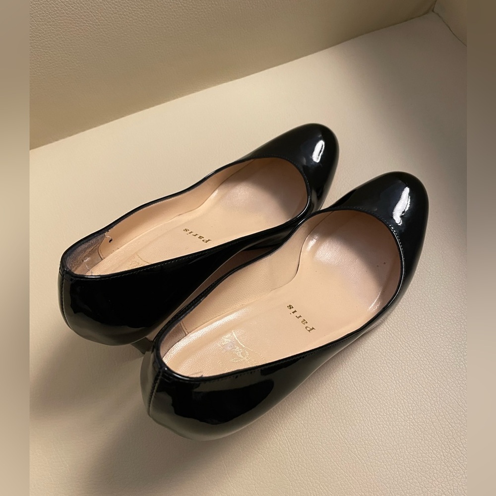 Christian Louboutin Black Patent Leather Flats